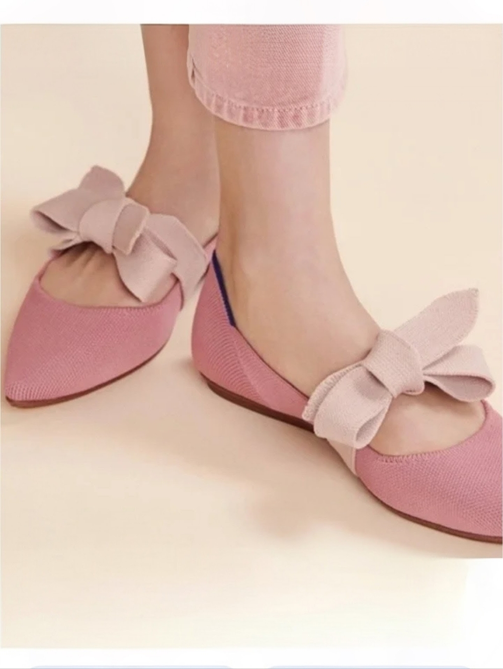 Rothy's Rosebud Pink Bow Mary Jane Ballet Flats - Picture 2 of 14